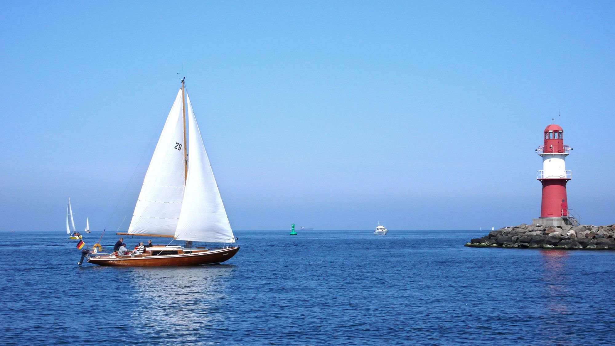 Segelboot Leuchtturm